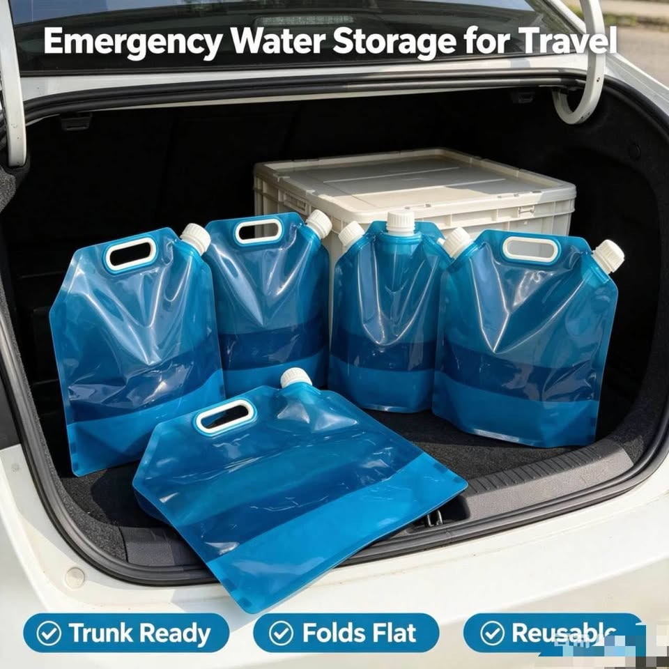 4‑Pack Collapsible Water Storage Bags, Reusable Ice‑Bath Bags for Cold Plunge, L