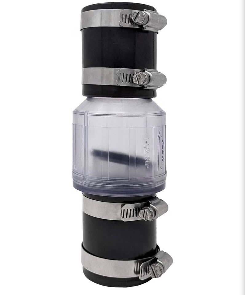 PumpSpy Silent Check Valve - 1-1/2" with Buna-N Couplings, Model CV-150, Spring-