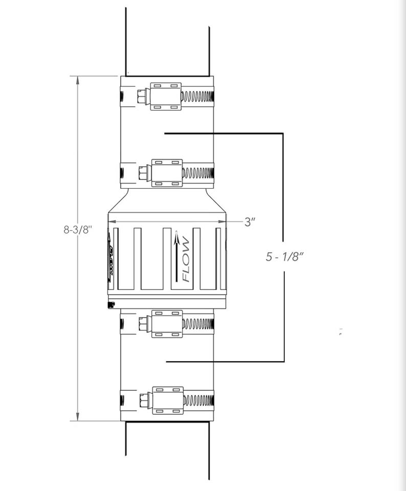PumpSpy Silent Check Valve - 1-1/2" with Buna-N Couplings, Model CV-150, Spring-