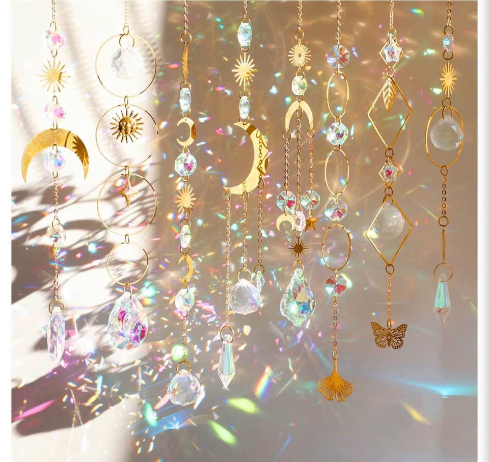 Crystal Suncatcher Hanging Ornaments Set