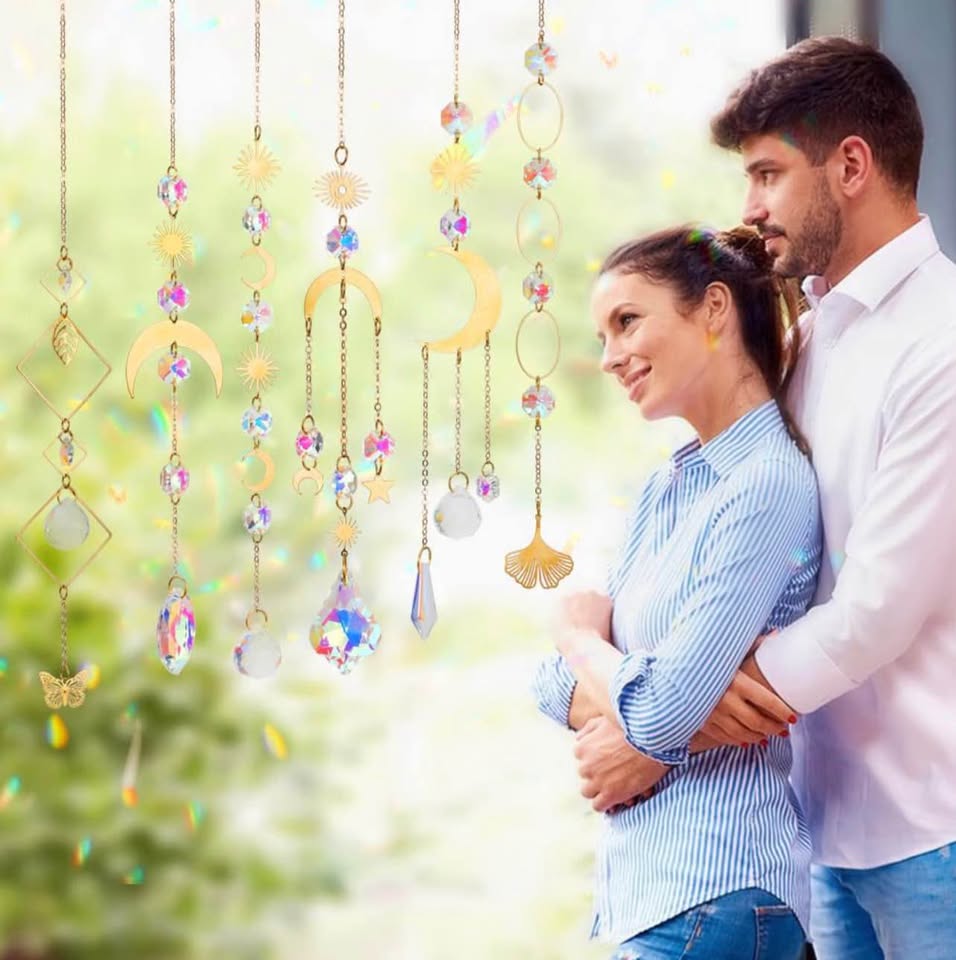 Crystal Suncatcher Hanging Ornaments Set