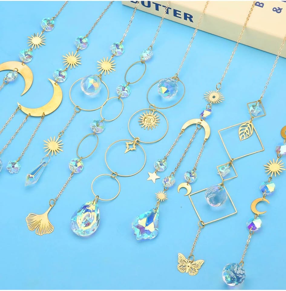 Crystal Suncatcher Hanging Ornaments Set