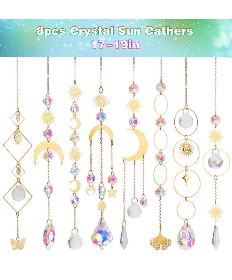 Crystal Suncatcher Hanging Ornaments Set