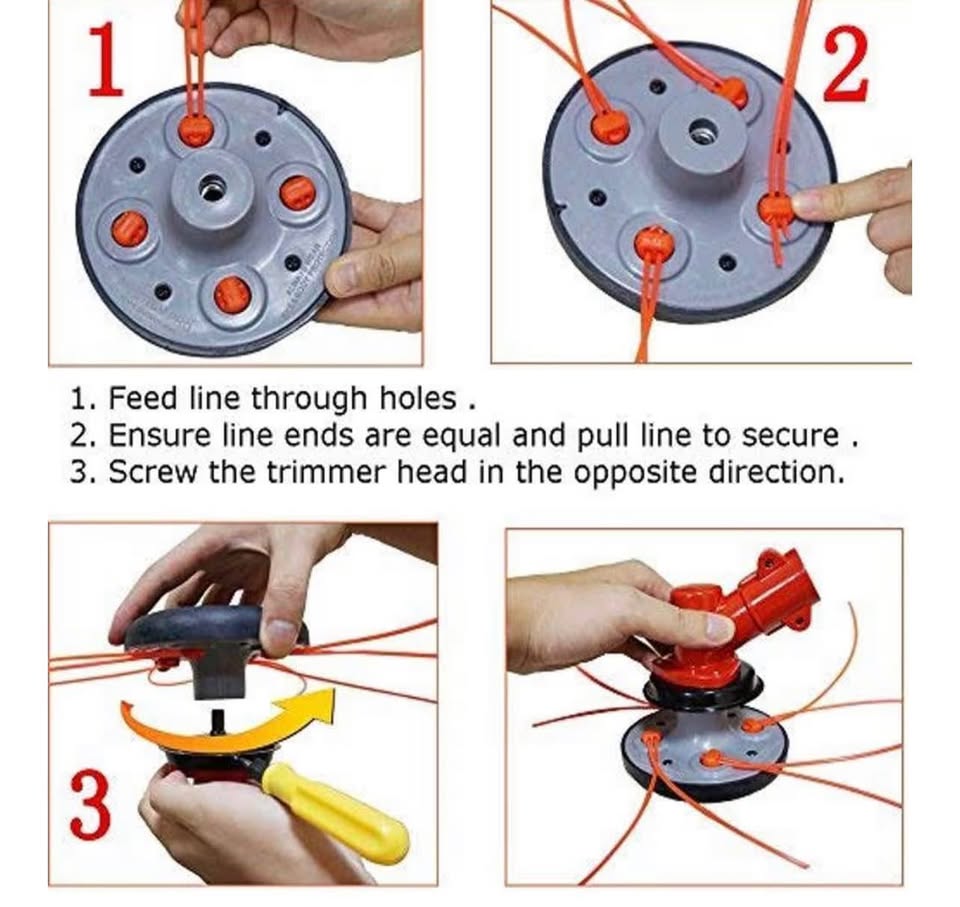 4 Way String Trimmer Head Replacement Compatible with Stihl, Ryobi, Husqvarna, E