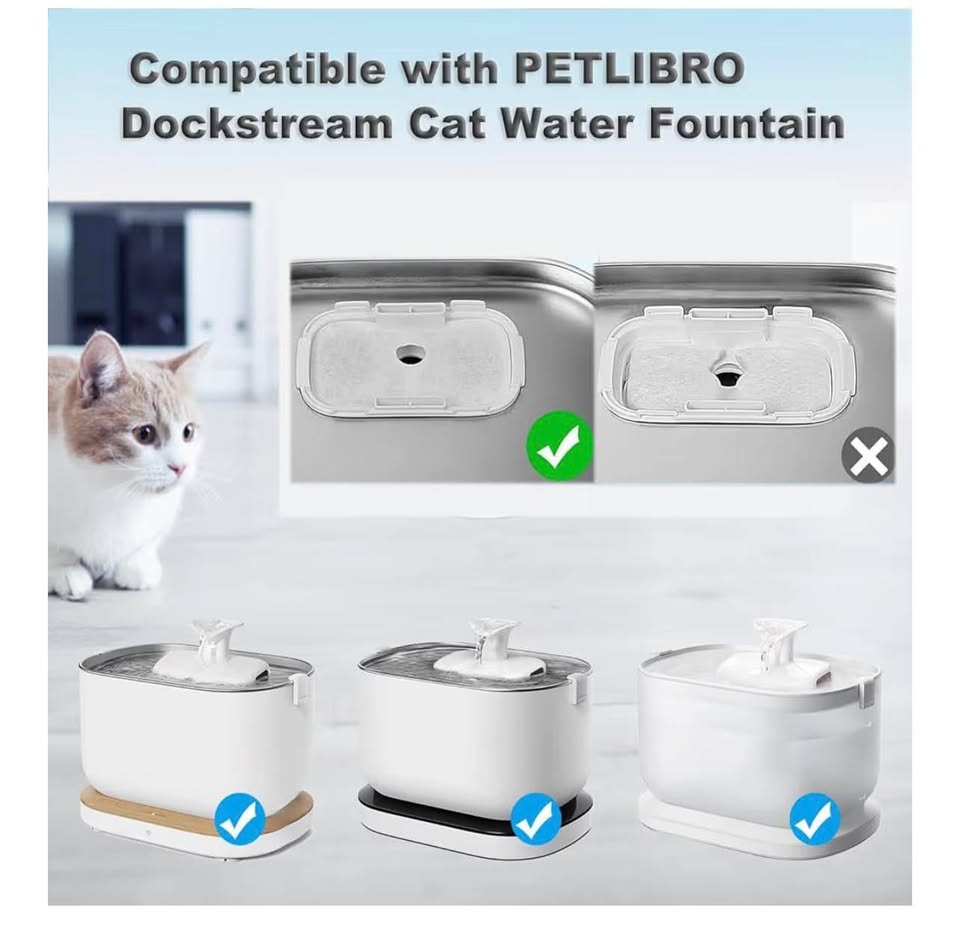 16 Pack Cat Water Fountain Replacement Filter for Petlibro Dockstream Cat Water 