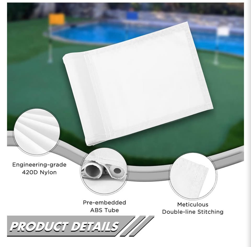 3-Pack White Golf Putting Green Flags