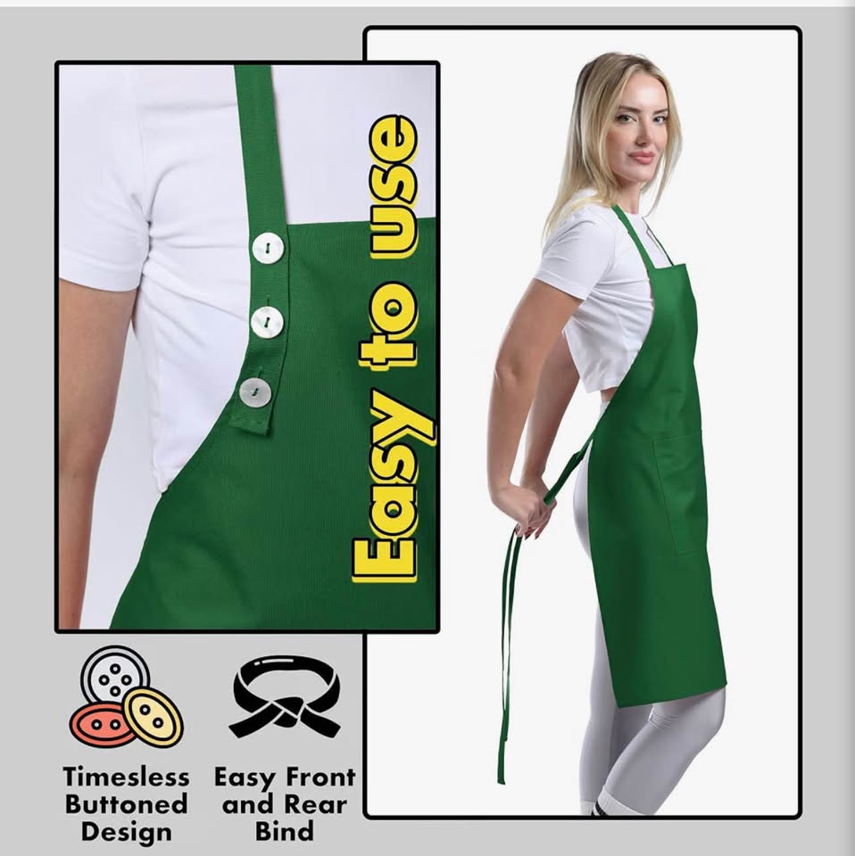 TOSHE Green Apron with Pockets
