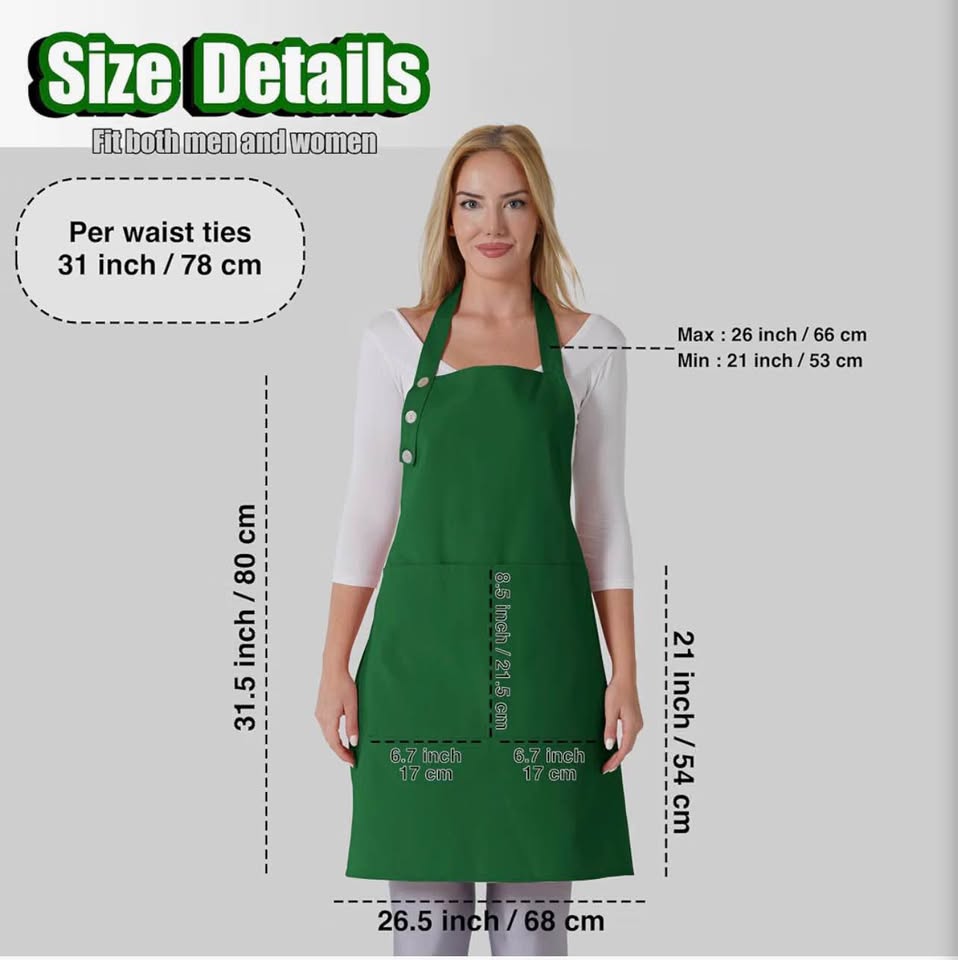 TOSHE Green Apron with Pockets