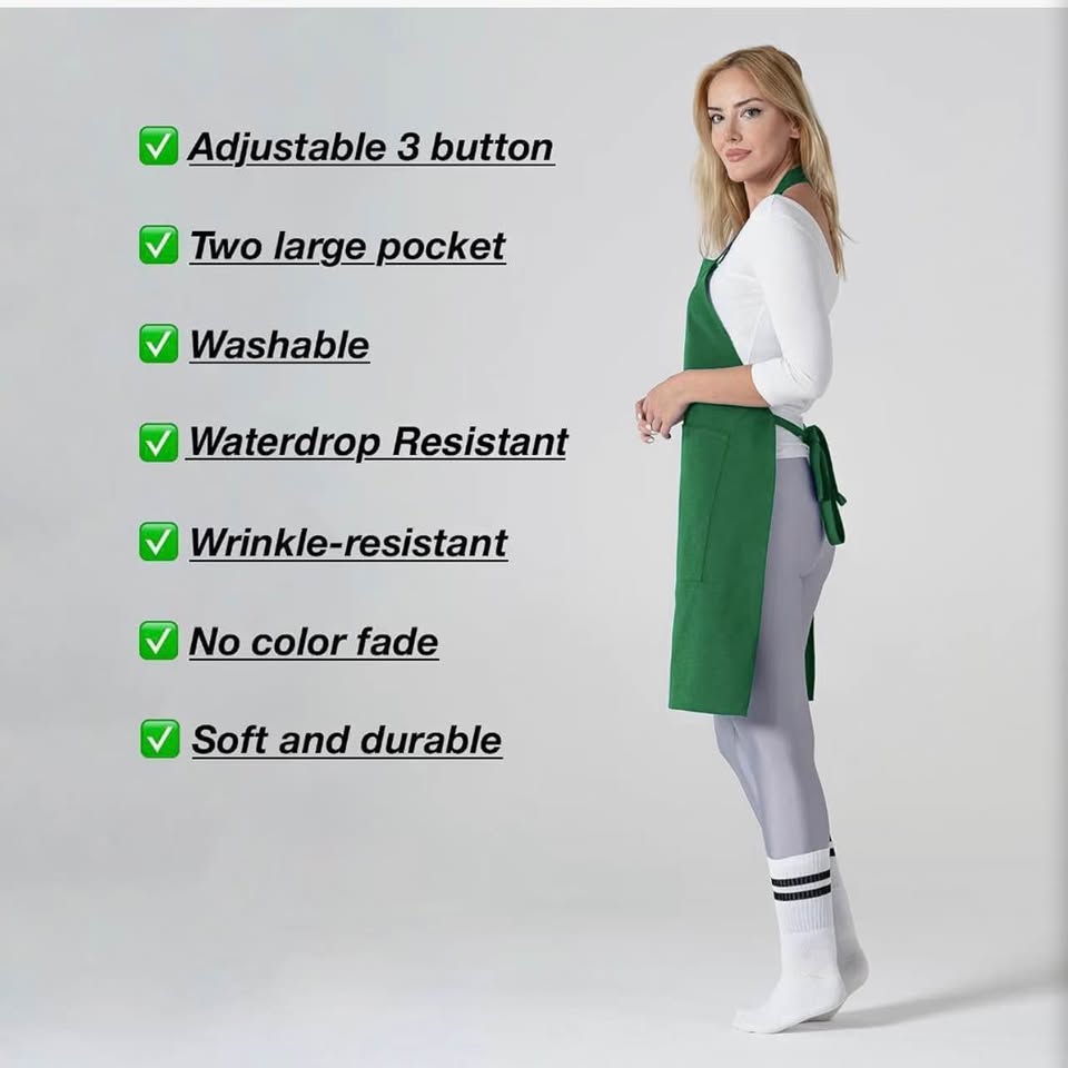 TOSHE Green Apron with Pockets