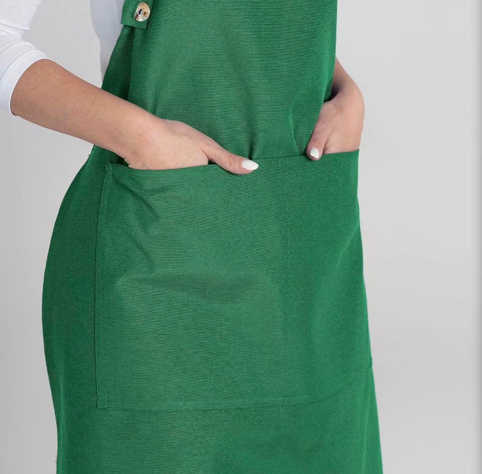 TOSHE Green Apron with Pockets