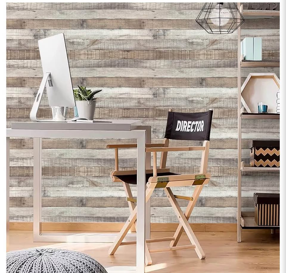 Rustic Wood Plank Peel and Stick Wallpaper17.3x120inch