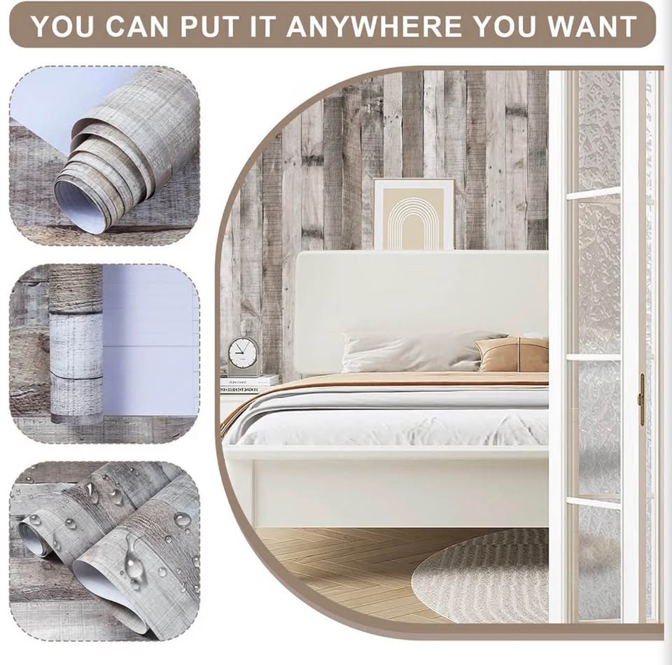 Rustic Wood Plank Peel and Stick Wallpaper17.3x120inch