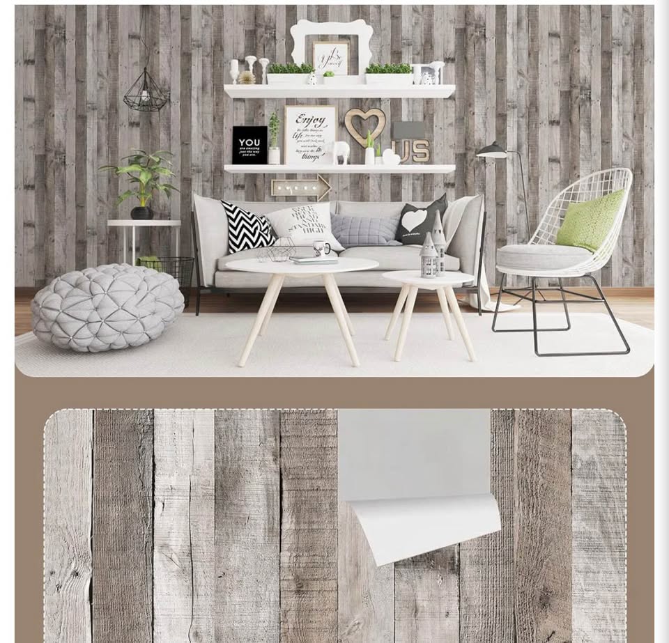 Rustic Wood Plank Peel and Stick Wallpaper17.3x120inch