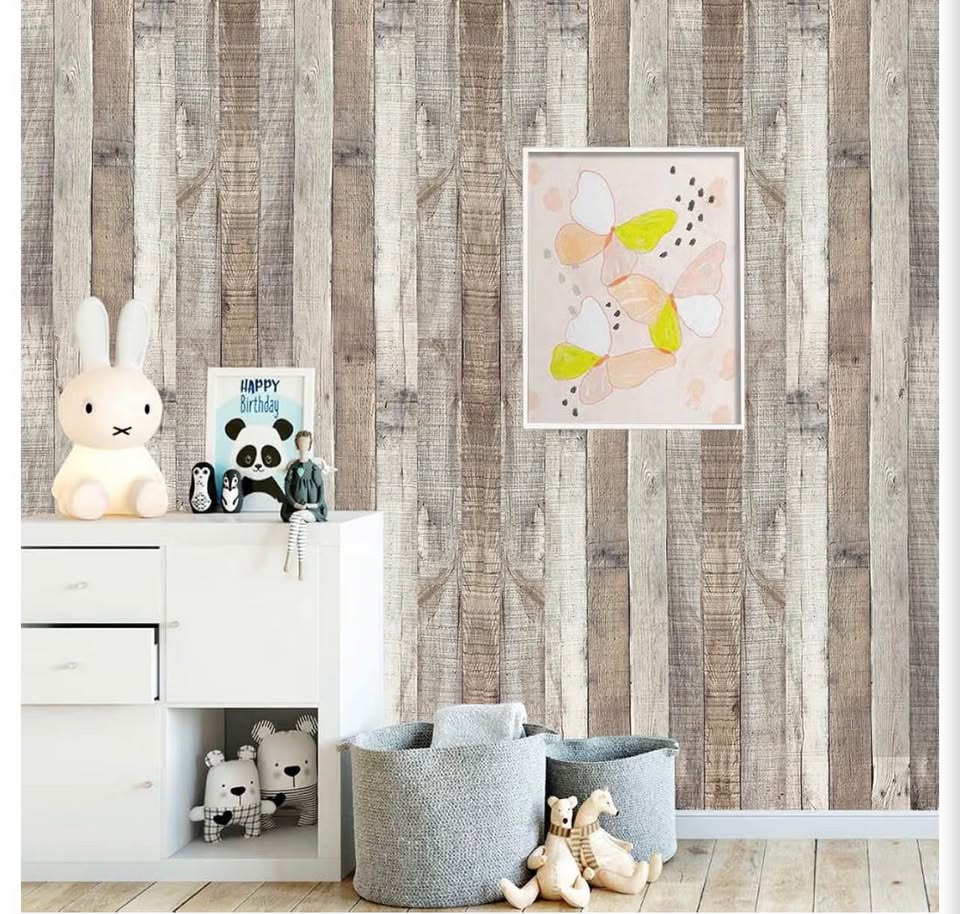 Rustic Wood Plank Peel and Stick Wallpaper17.3x120inch