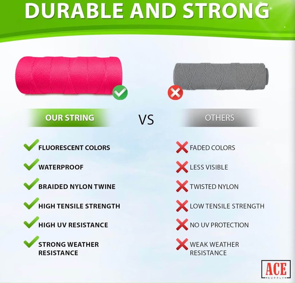 ACE Supply Braided Nylon Mason Line - Fluorescent Pink