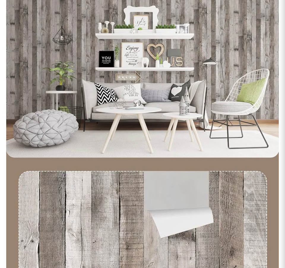 Rustic Wood Plank Peel and Stick Wallpaper