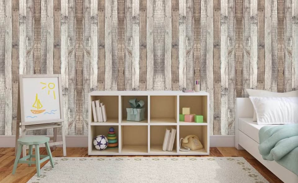 Rustic Wood Plank Peel and Stick Wallpaper