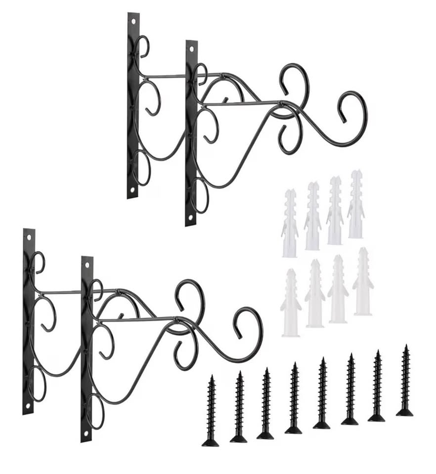 Plant Hanger Bracket,4Pack Metal Plant Hanging Bracket Hook Sturdy Wall Plant Ha