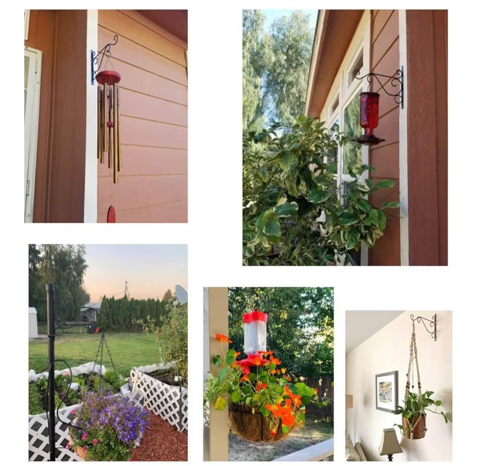 Plant Hanger Bracket,4Pack Metal Plant Hanging Bracket Hook Sturdy Wall Plant Ha
