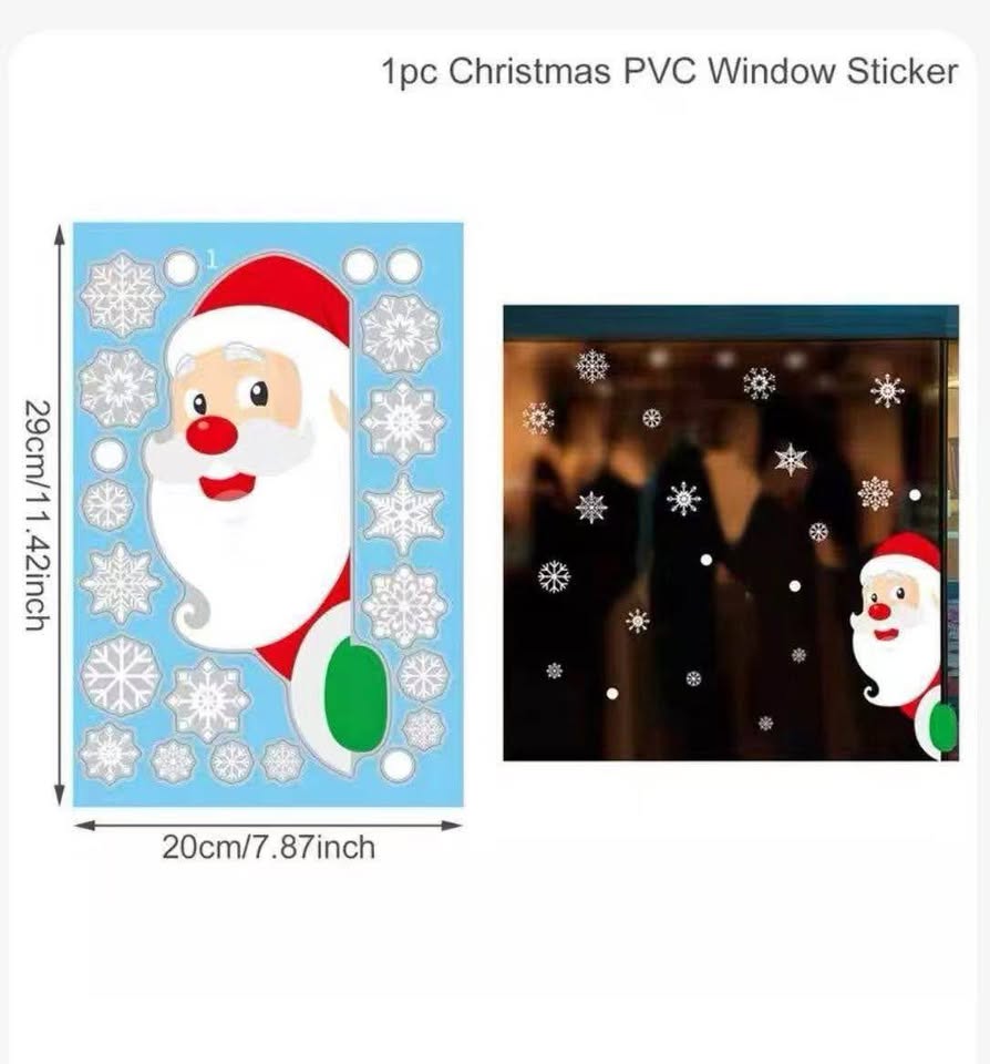 Christmas windows static stickers 2 sets