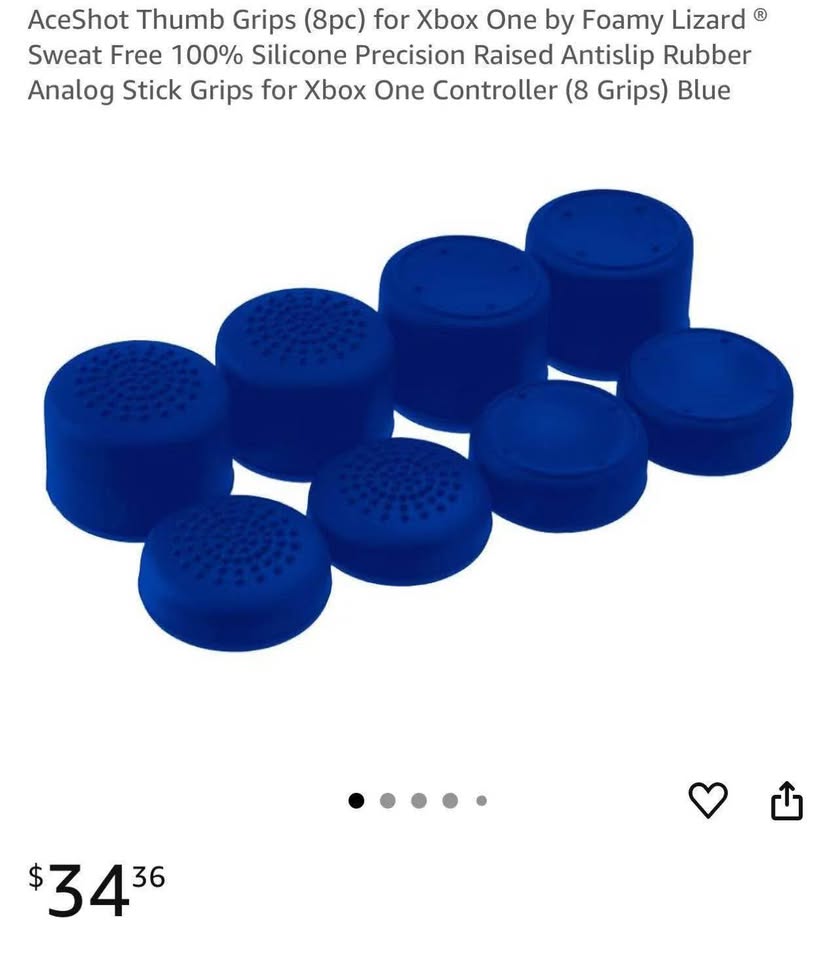 AceShot Thumb Grips (8pc) for Xbox One by Foamy Lizard ® Sweat Free 100% Silicon