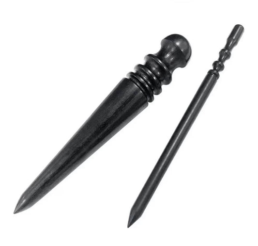 OWDEN 2Pcs. Leather Edge Burnisher Ebony Wood Edge Slicker, Round Head Leather C
