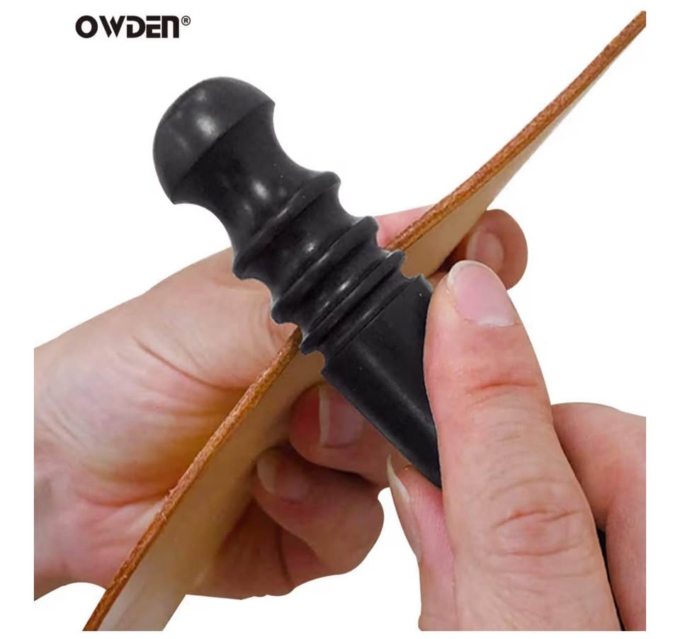 OWDEN 2Pcs. Leather Edge Burnisher Ebony Wood Edge Slicker, Round Head Leather C