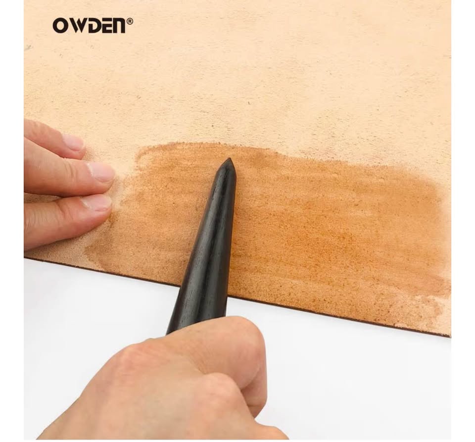 OWDEN 2Pcs. Leather Edge Burnisher Ebony Wood Edge Slicker, Round Head Leather C