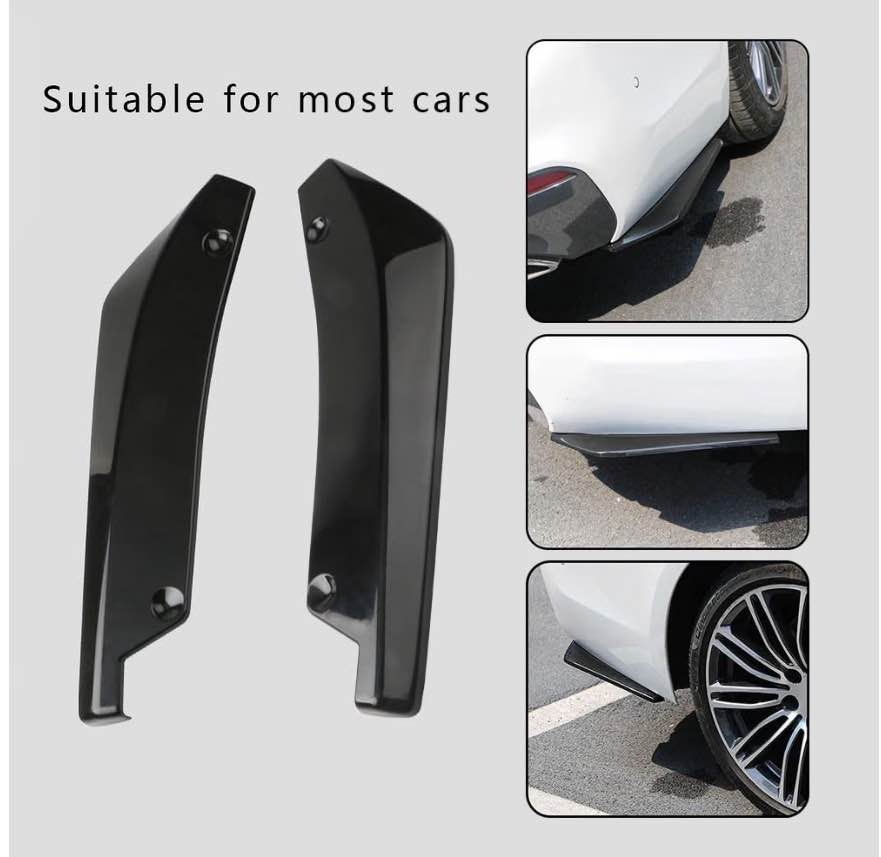 Universal Glossy Black Car Rear Bumper Lip Splitters