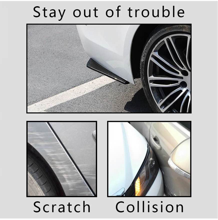 Universal Glossy Black Car Rear Bumper Lip Splitters