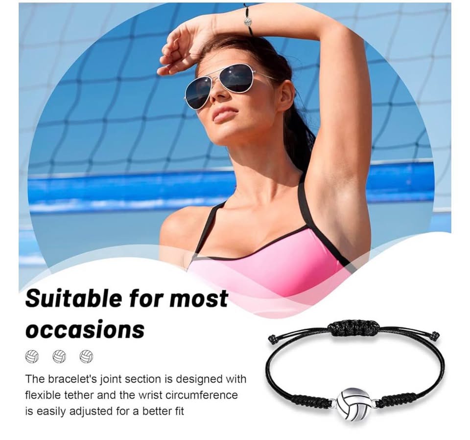 Dingion 36 Pack Volleyball Accessory Set: 12 Adjustable Bracelets, 12 Keychains,