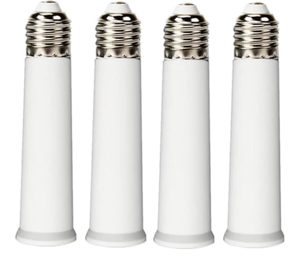 4-Pack E26 to E26 Light Bulb Socket Extenders - 4.7 Inch