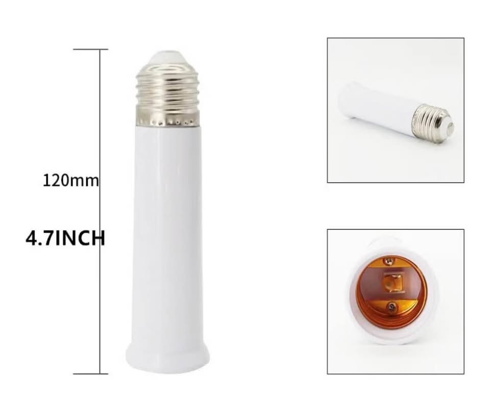 4-Pack E26 to E26 Light Bulb Socket Extenders - 4.7 Inch