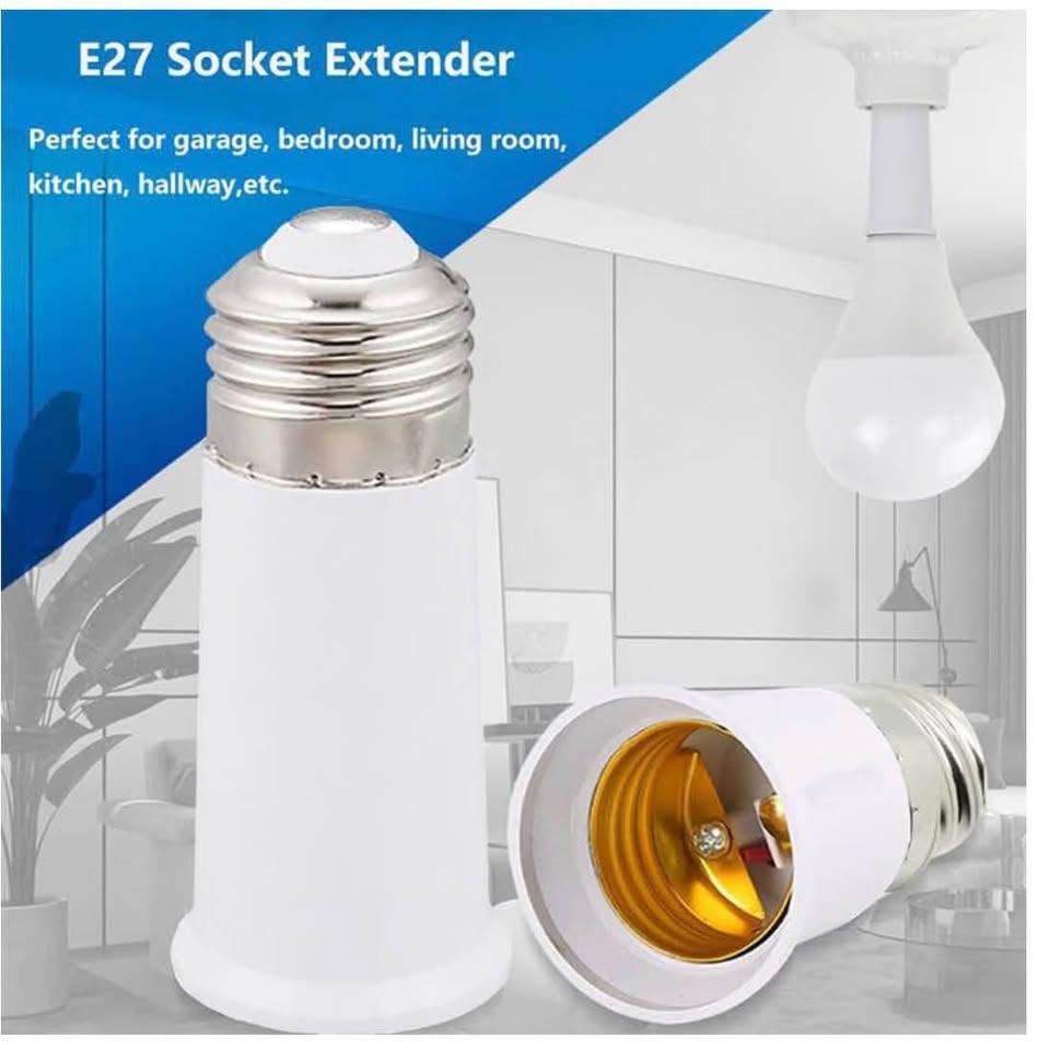 4-Pack E26 to E26 Light Bulb Socket Extenders - 4.7 Inch