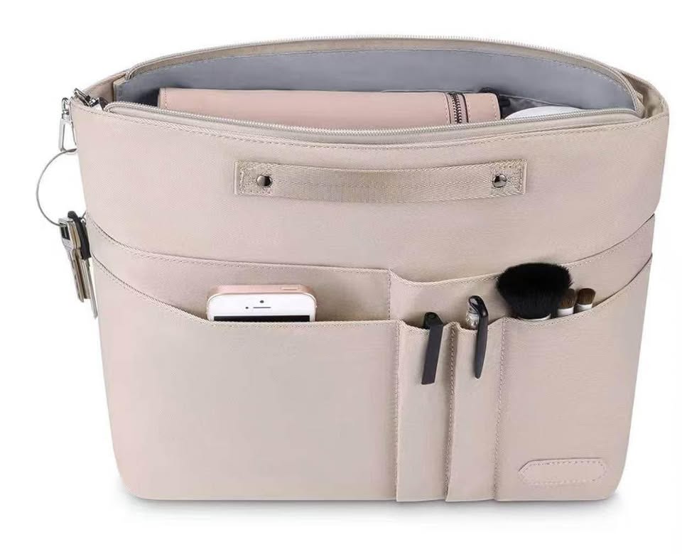 HyFanStr Purse Organizer Insert for Handbags,Tote Bag Organizer Insert Zipper Ba