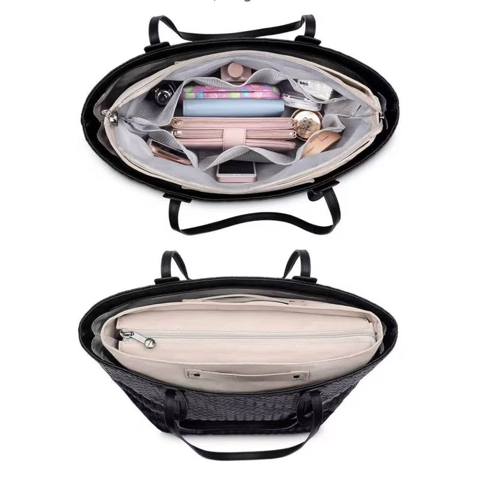 HyFanStr Purse Organizer Insert for Handbags,Tote Bag Organizer Insert Zipper Ba