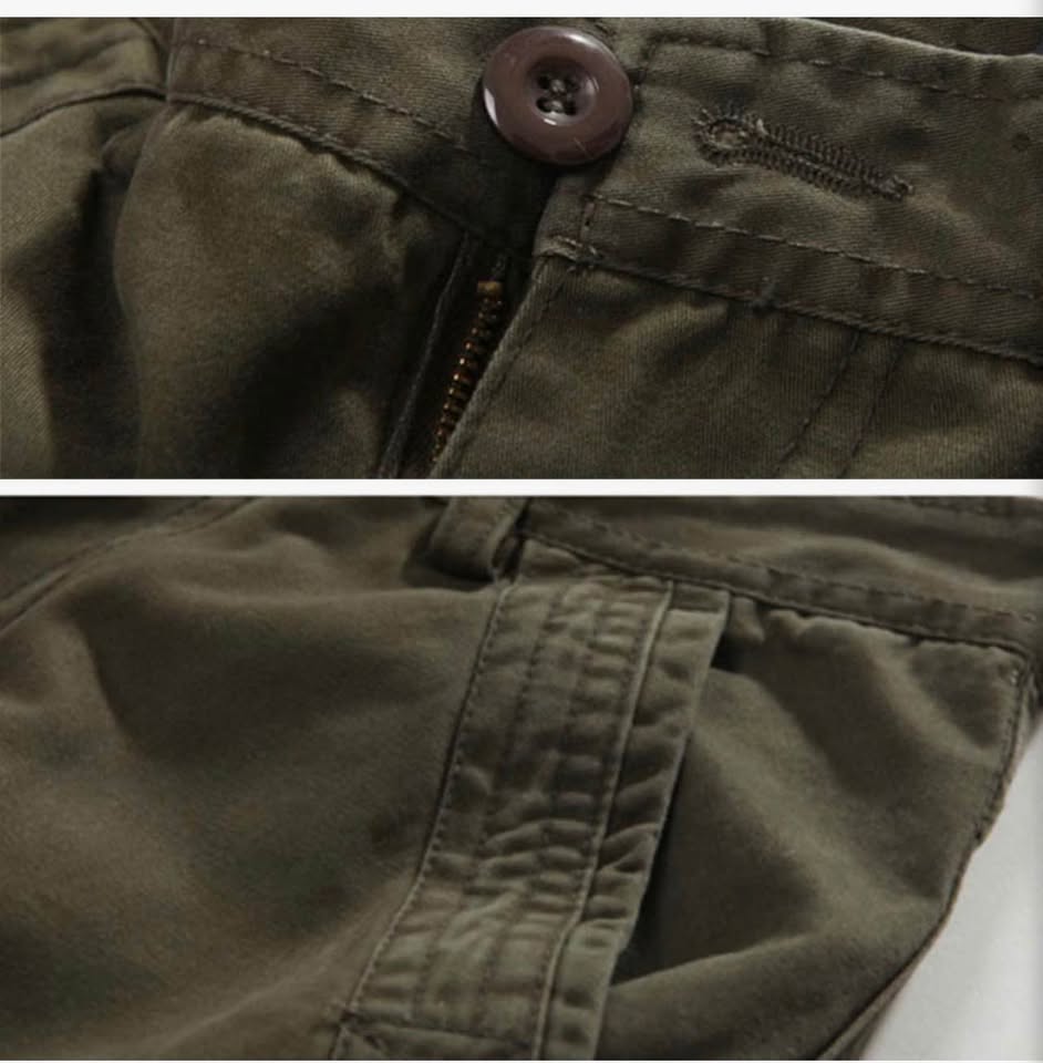 Men's Olive Green 8-Pocket Cargo Shorts