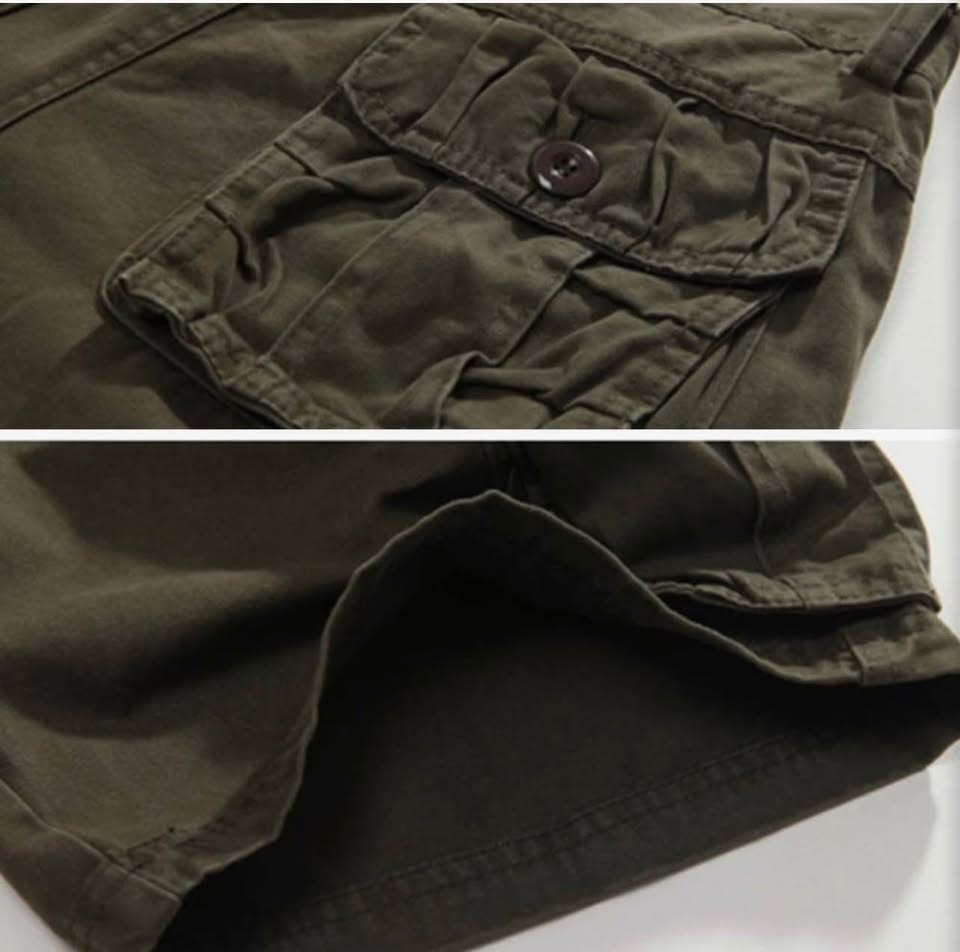Men's Olive Green 8-Pocket Cargo Shorts