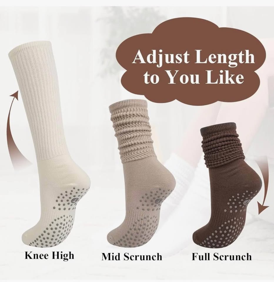 3-Pack Slouch Pilates Grip Socks