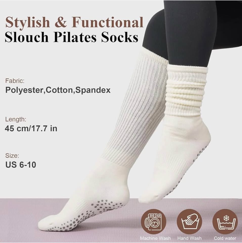3-Pack Slouch Pilates Grip Socks