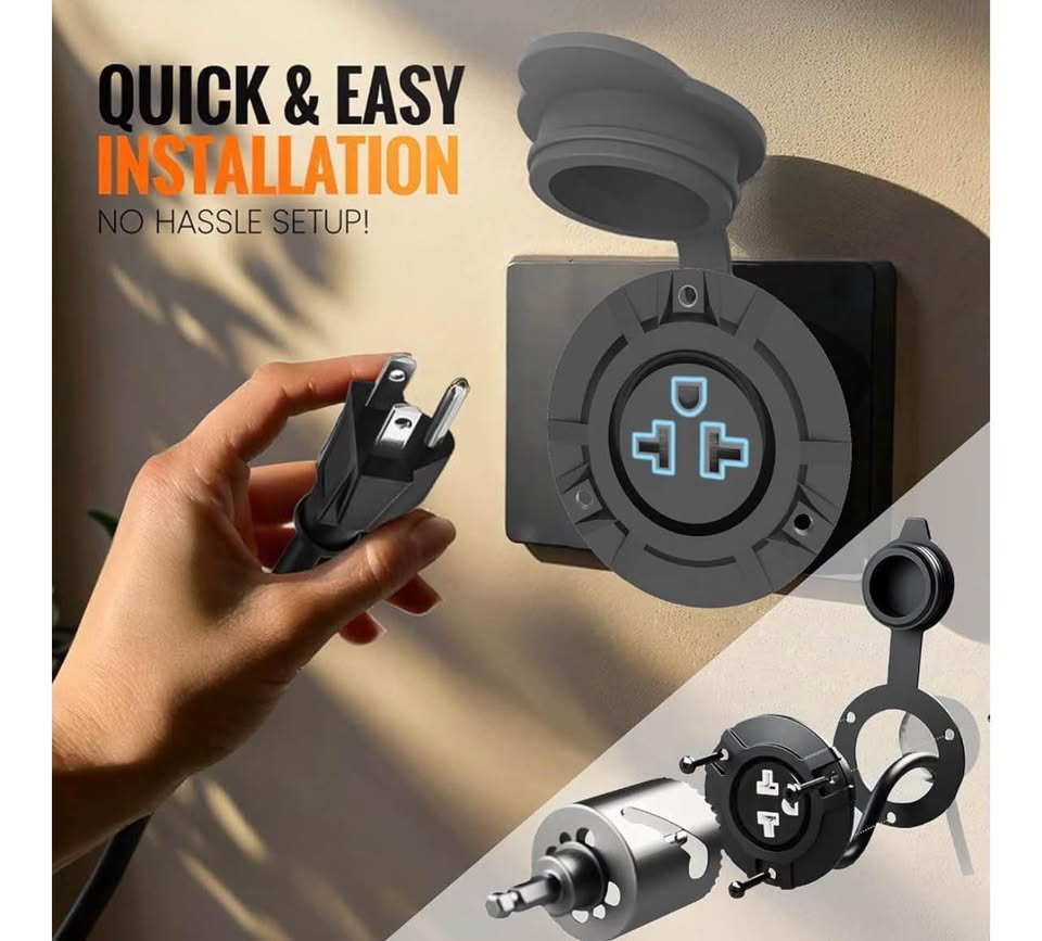 15A Weatherproof Outdoor Power Outlet,