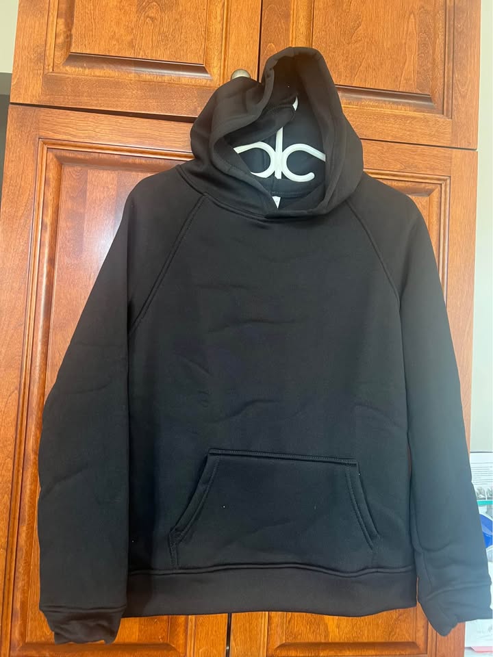 Black Fleece Pullover Hoodie - Size M