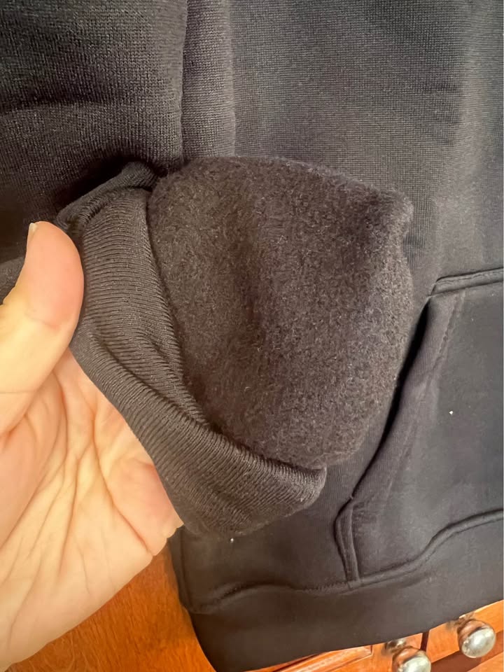 Black Fleece Pullover Hoodie - Size M
