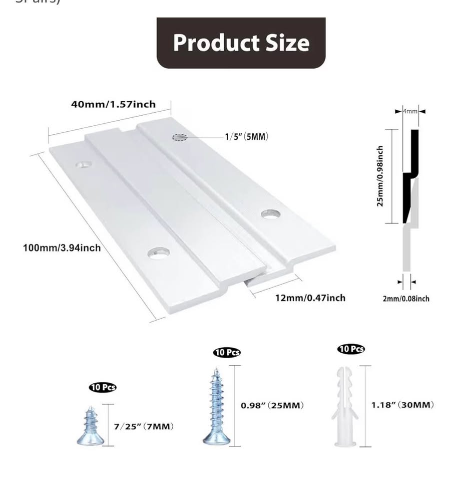 French Cleat Picture Hanger, Aluminum Z Hanger Interlocking Wall Mounting Bracke