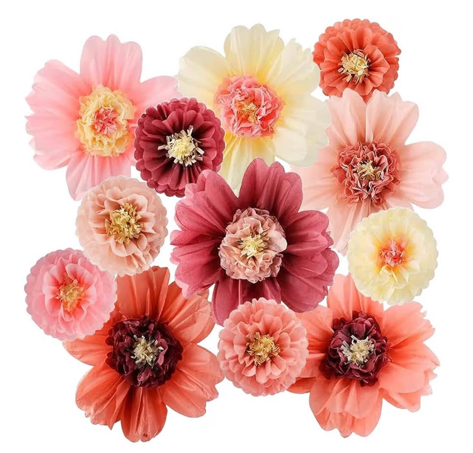 Large Colorful Tissue Paper Flowers 20" Handcrafted Giant Fiesta Paper Flowers f