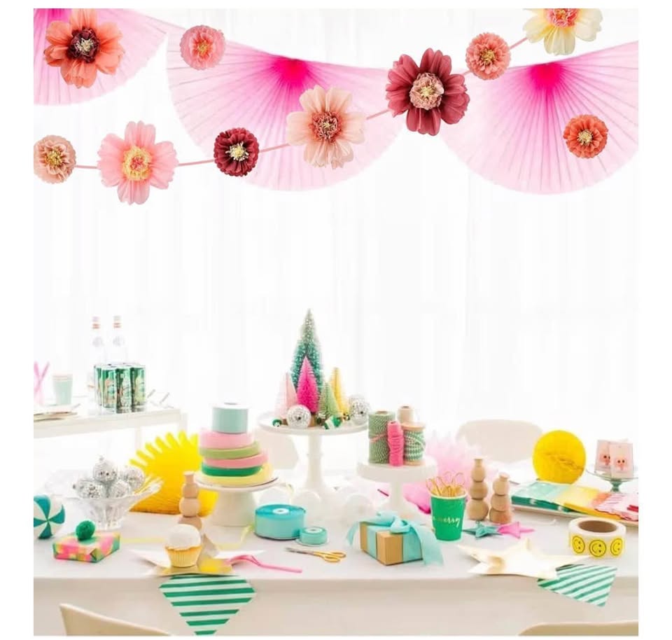 Large Colorful Tissue Paper Flowers 20" Handcrafted Giant Fiesta Paper Flowers f