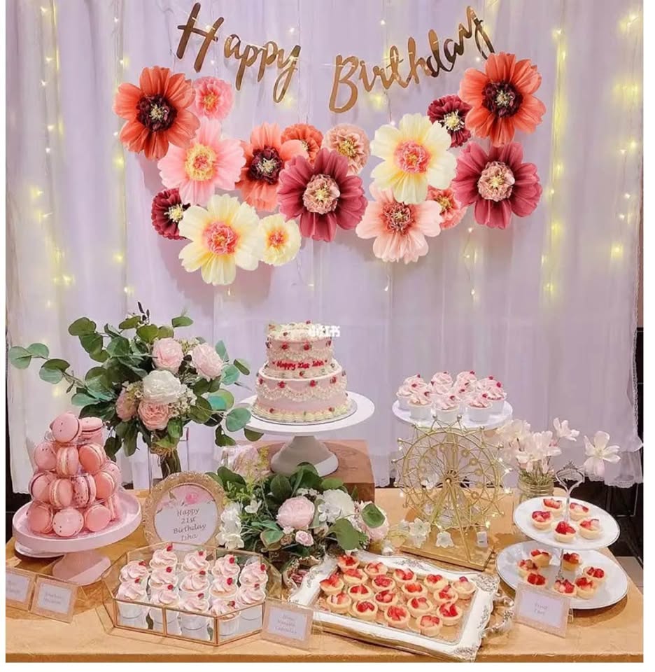 Large Colorful Tissue Paper Flowers 20" Handcrafted Giant Fiesta Paper Flowers f