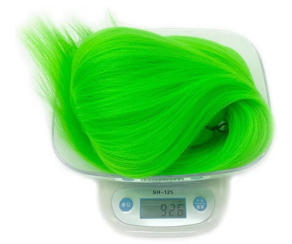 Neon Green Braiding Hair Pre Stretched Human Colored Hair Extensions for Braidin