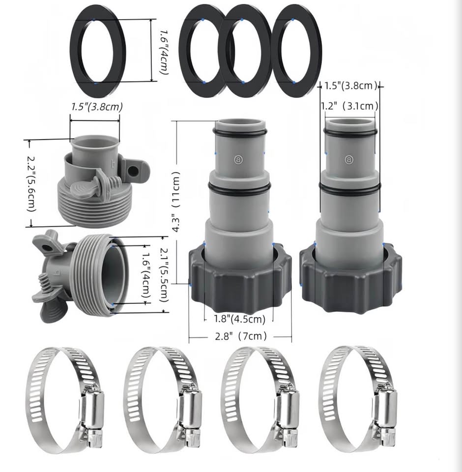 Pool Hose Adapter for Intex, 4 Pack Above Ground Pool Pump Adapter
