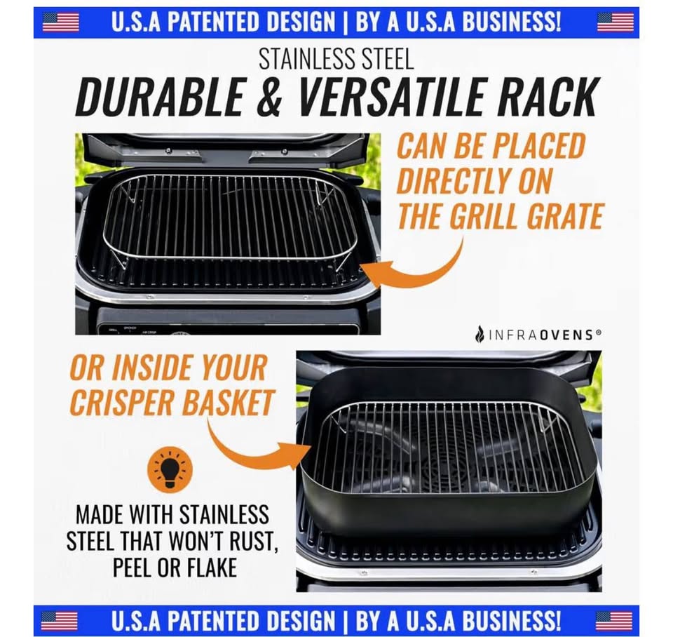 Stainless Steel Rack for Ninja Woodfire Outdoor Grill and Smoker, OG701 OG751 7-